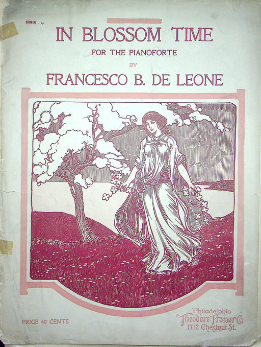 Sheet Music In Blossom Time Francesco B De Leone 1923 Theo Presser Pianoforte 1