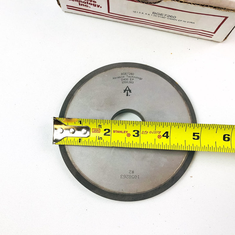 Diamond Wheel 5" Diameter 90 Deg 1.25 AH Abrasive Tech BGE7260 Surface Grinding 6