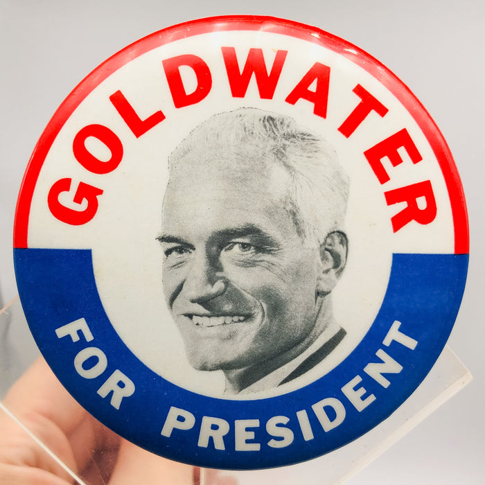 Barry Goldwater For President Button Pin 3.25" Political Campaign Union Made 4