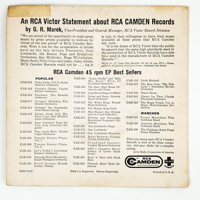 Domenico Savino My Fair Lady Record 45 RPM EP CAE 357 RCA 1956 2