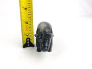 Marble Pig Figurine Black Gray Piggy Statue Stone 2" Tall 8