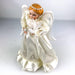 Lighted Angel Tree Topper Christmas Porcelain Fabric Pearls Accents Dove 12" 4