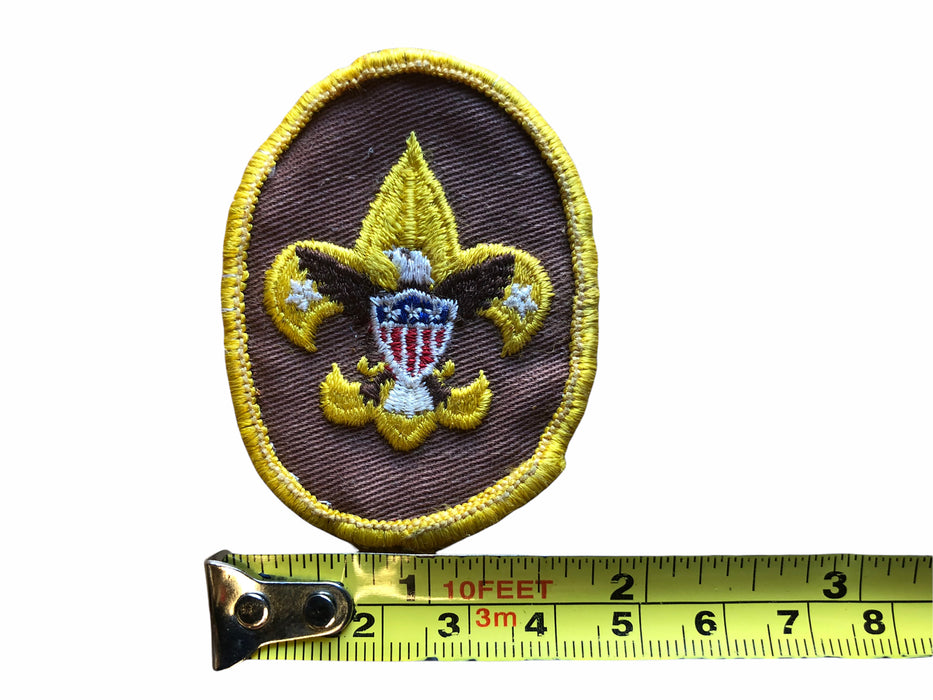 Boy Scouts of America BSA Tenderfoot Rank Patch 1970s Oval Eagle Sew on Back 3