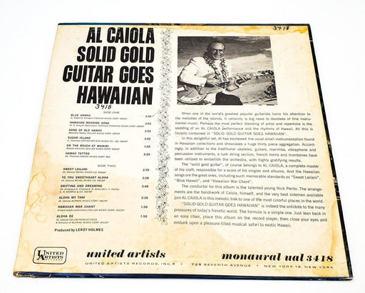 Al Caiola Solid Gold Guitar Goes Hawaiian 33 RPM LP Record United 1965 2