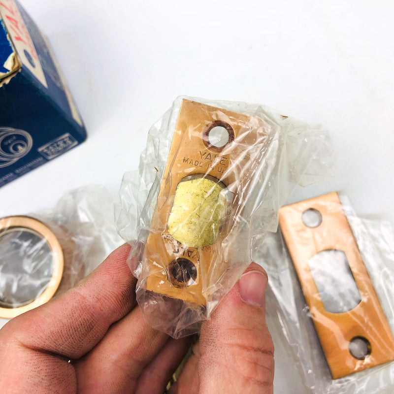 Yale Tubular Mortise Deadlock 6 Pin Cylinder Locks 170 1/4 US10 Satin Brass NOS