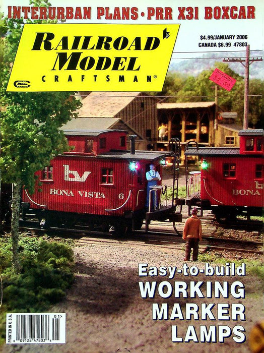 Railroad Model Craftsman Magazine January 2006 Vol 74 No 8 Working Marker Lamps