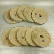 6" Buffing Polishing Wheel Buffer Pad 10pk 1" Arbor Cotton 50 Ply Spiral Sewn 4