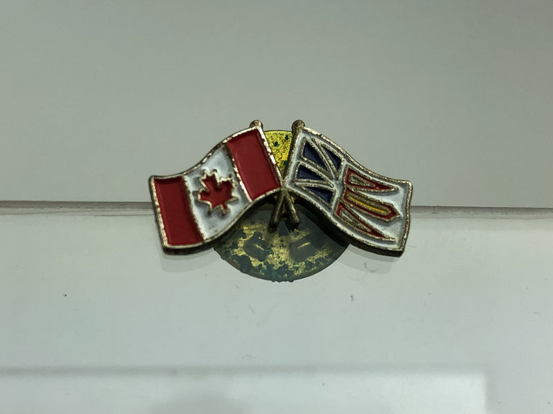 Vintage Canadian Flag Lapel Pin Pinback Canada British Columbia Dual Flags