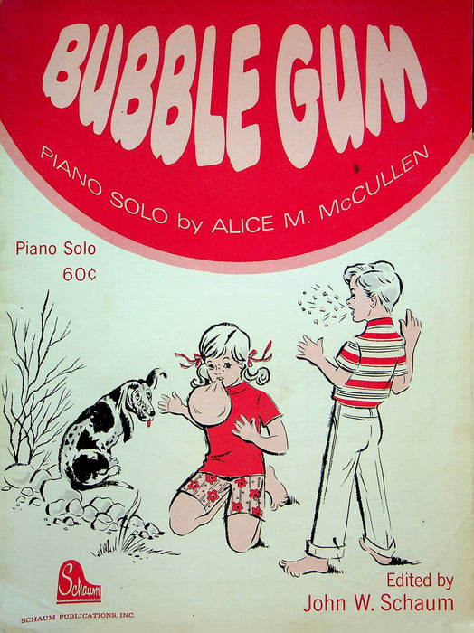 Bubble Gum Sheet Music Alice M McCullen Piano Solo 1967 Schaum Publications 1