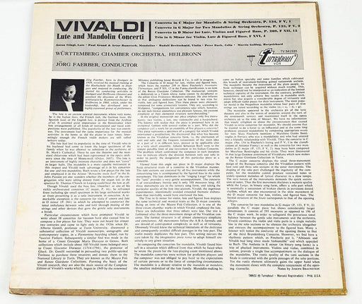 Vivaldi Lute & Mandolin Concerti Record 33 RPM LP TV 34153S Turnabout 2
