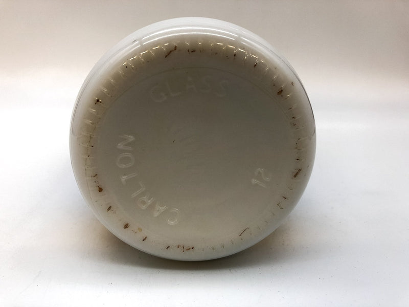 Vintage Carlton Milk Glass Bottle White 10" Water Beach Scene Stamped Twelve 6
