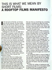 Companion Guide To Rooftop Films 2002 No. 1 How to Host Your Own Film Festival 3
