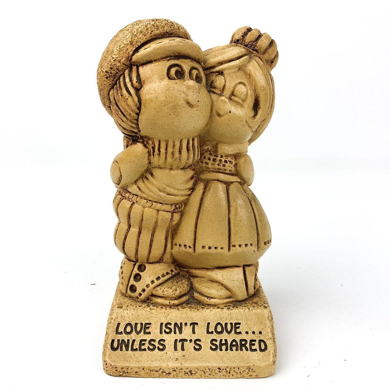 Paula Figurine Couple in Love Isn't Love...Unless It's Shared Statue Wood Gift 1