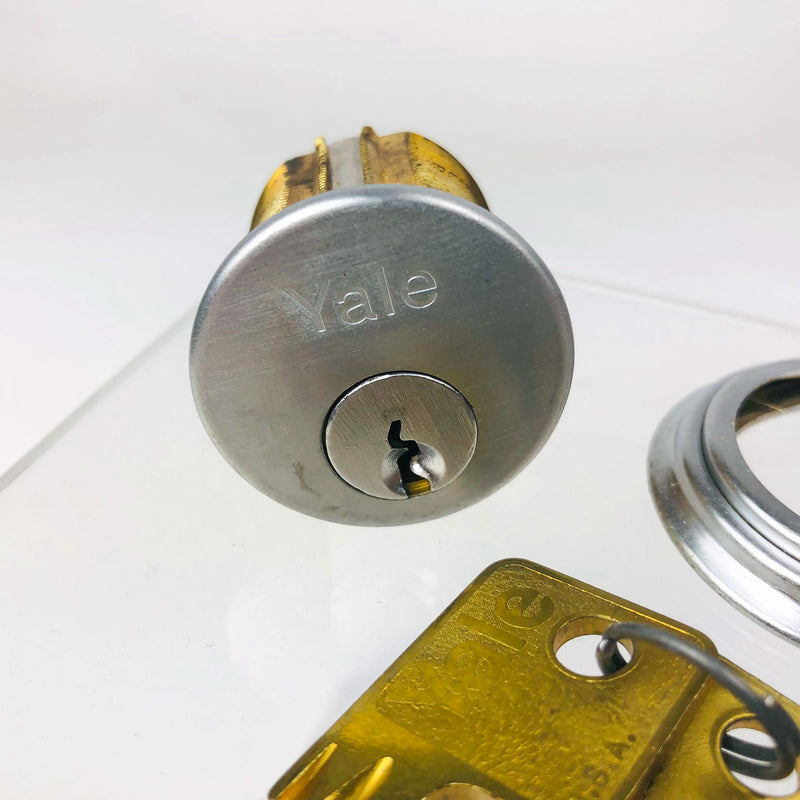 Yale Mortise Cylinder 1152 1-1/4" US26D Satin Chrome 6 Pin New Old Stock NOS