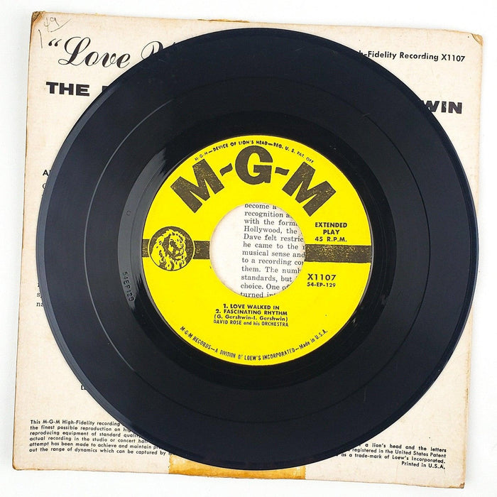 David Rose Love Walked In Music of George Gershwin Record 45 RPM EP X1107 MGM 4