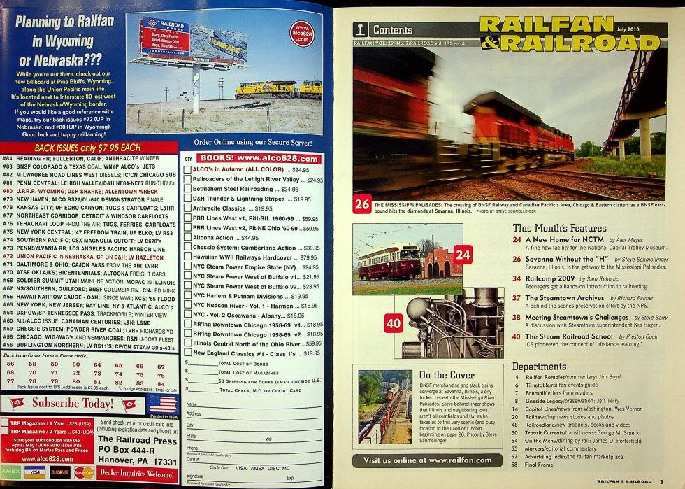 Railfan & Railraod Magazine July 2010 Vol 29 No 7 The Mississippi River Palisade