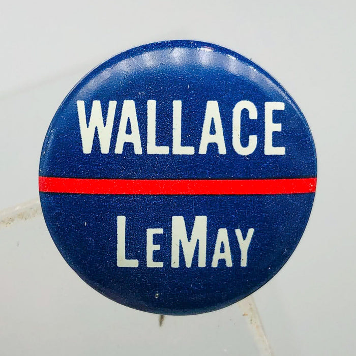 George Wallace Curtis LeMay Button Pin .875" Presidential Campaign Vintage 8