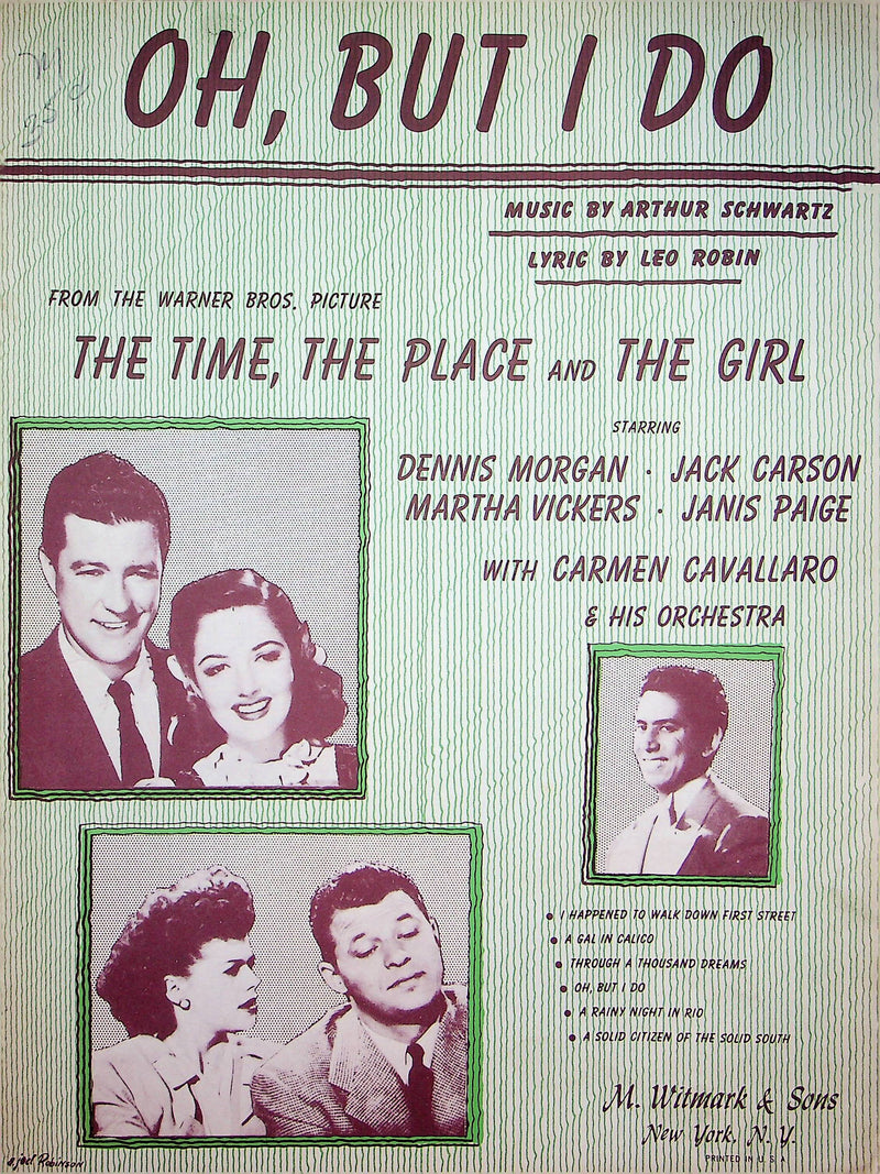 Oh But I Do Sheet Music Arthur Schwartz 1946 The Time The Place The Girl Movie 1