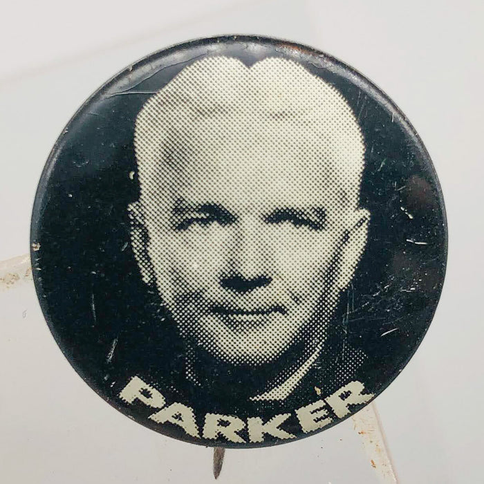 Parker Political Campaign Button Pin .875" Lithographers Union Label Vintage 6