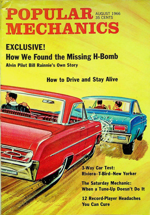 Popular Mechanics Magazine August 1966 Finding Missing H Bomb Hydrogen Accident