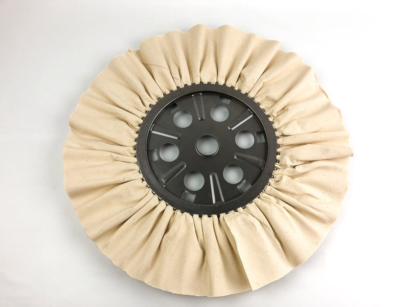 16" Buffing Polishing Pad Cloth Wheel 7" Hub 1-1/4 Hole 16 Ply Ventilated Bias 3