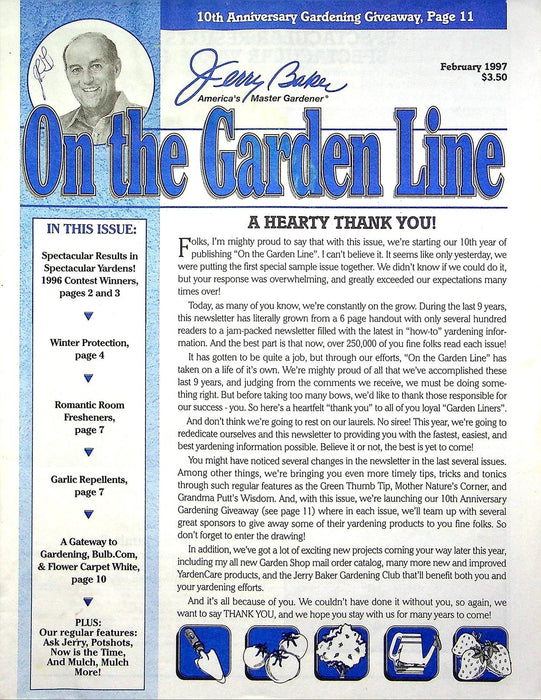 On The Garden Line Magazine February 1997 Winter Protection, Garlic Repellents