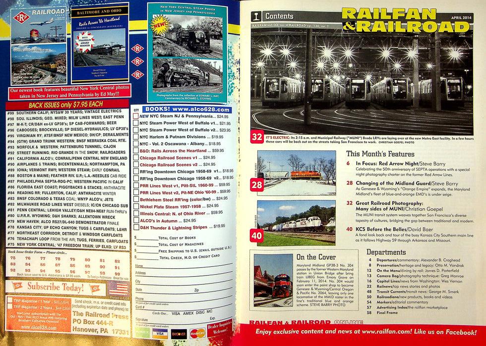 Railfan & Railroad Magazine April 2014 Vol 33 No 4 Singin' The Blues