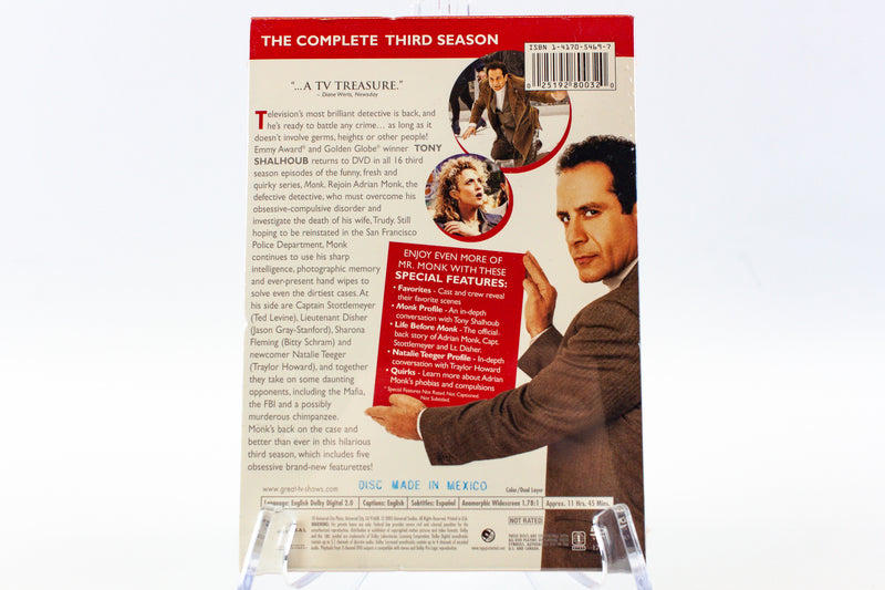 Monk Season 3 DVD Box Set 4 Discs - Universal 2005 | NEW SEALED