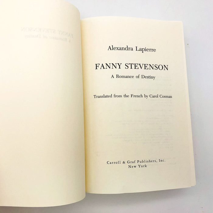 A Romance Of Destiny Hardcover Alexandra Lapierre 1995 Fanny Stevenson Author 7