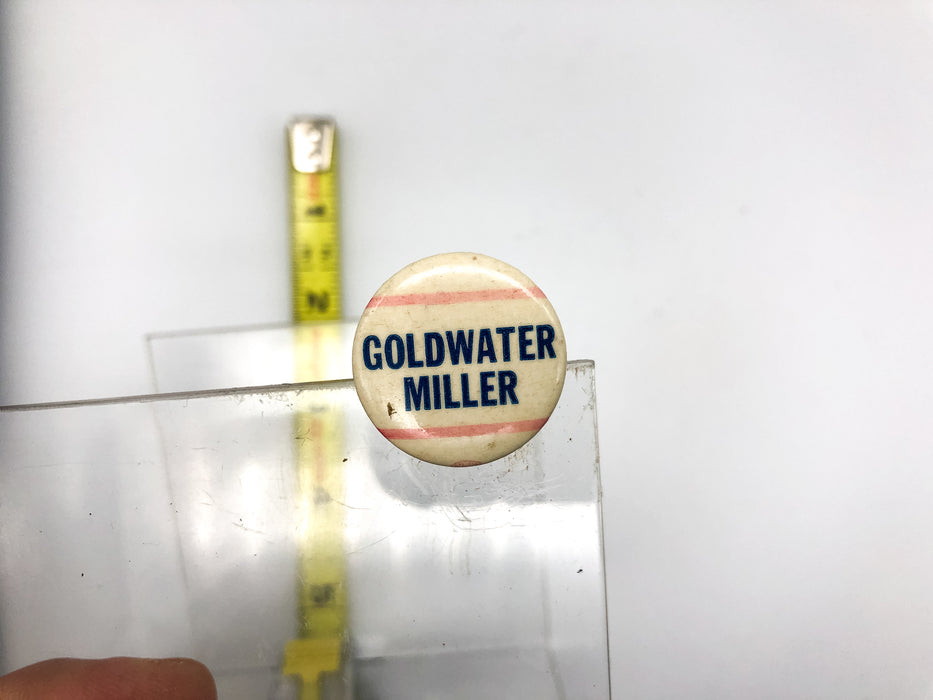 Vintage Goldwater Miller Pinback Button Presidential Campaign All White Union