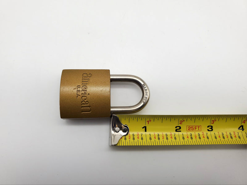 American Lock Padlock No 105 Solid Body 1.25" Shackle Brass Color USA Made NOS
