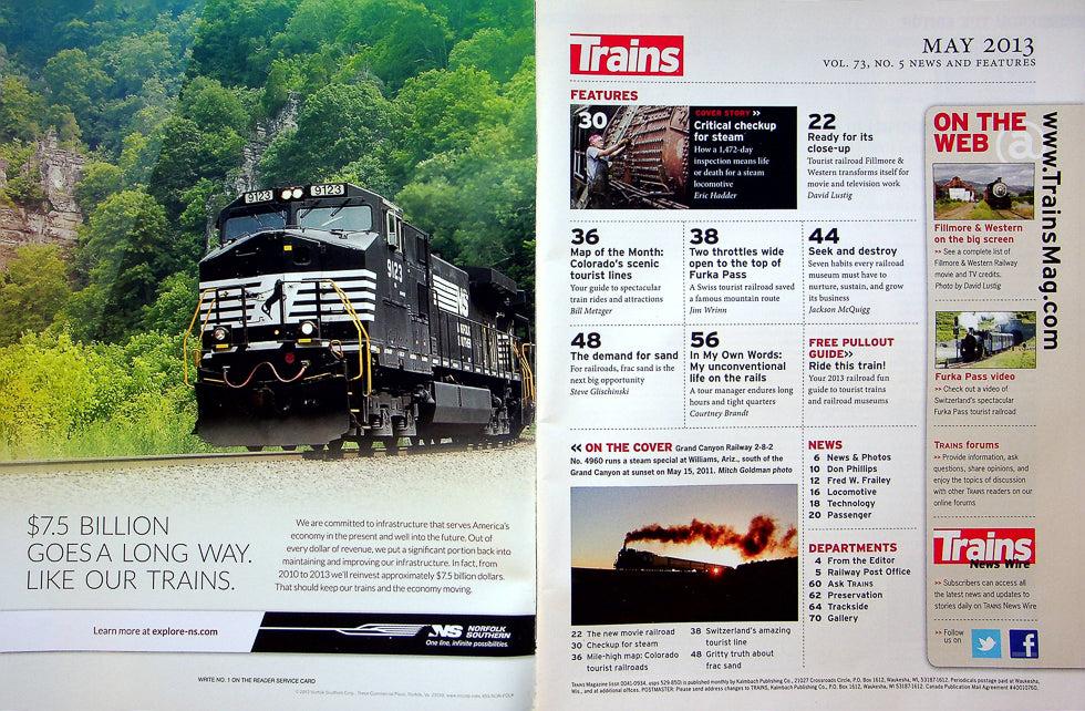 Trains Magazine May 2013 Vol 73 No 5 Life Or Death Checkup For Steam