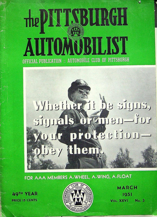 The Pittsburgh Automobilist Magazine March 1951 Casino Royal, Mount Vernon