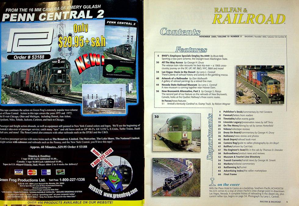 Railfan & Railraod Magazine November 2000 Vol 19 No 11 Railfanning Las Vegas