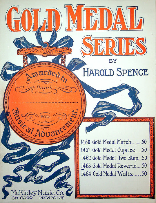 Sheet Music Gold Medal Reverie Series Harold Spencer 1912 Pupil Advancement Song 1