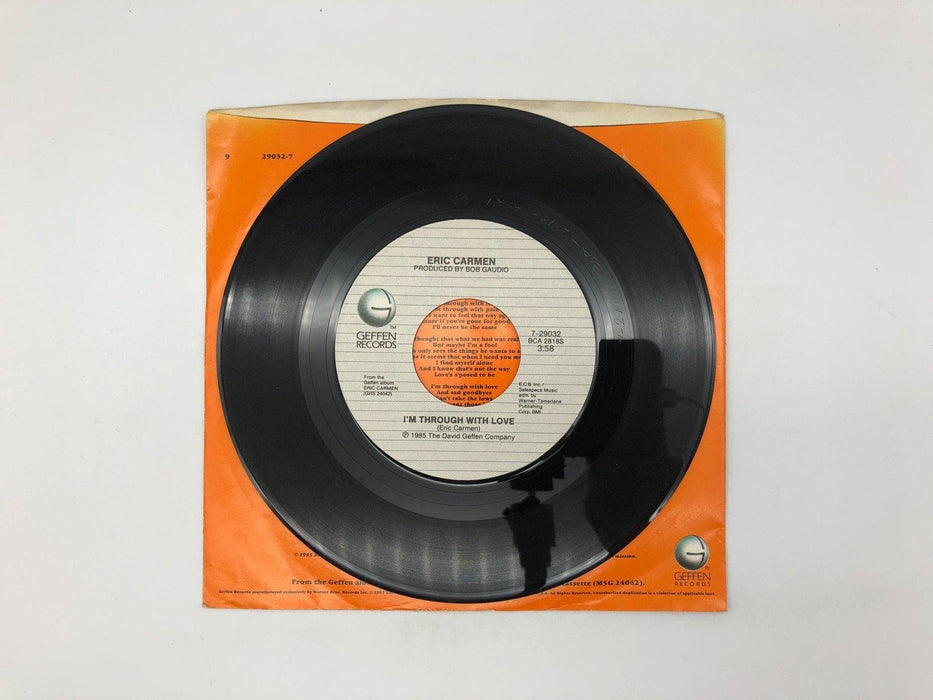 Eric Carmen I'm Through With Love Record 45 RPM Single 7-29032 Geffen 1985 3