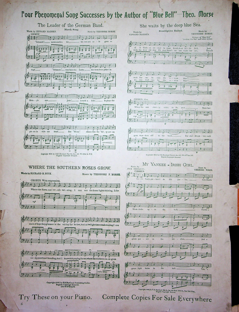 What The Brass Band Played Vintage Sheet Music Theodore Morse Jack Drislane 1904 4