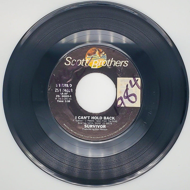 Survivor I Can't Hold Back Record 45 RPM Single ZS4 04603 Scotti Bros 1984 1