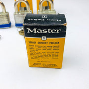 3ct Vintage No 1 Master Lock Padlock 1-1/4" Shackle New NOS Keyed Alike 3735 4