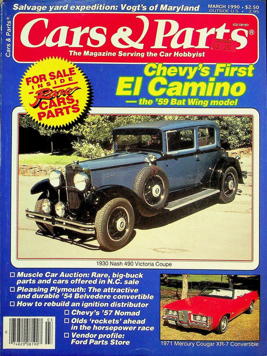 Cars & Parts Magazine March 1990 Vol 33 No 3 Chevy's First El Camino 59 Bat Wing