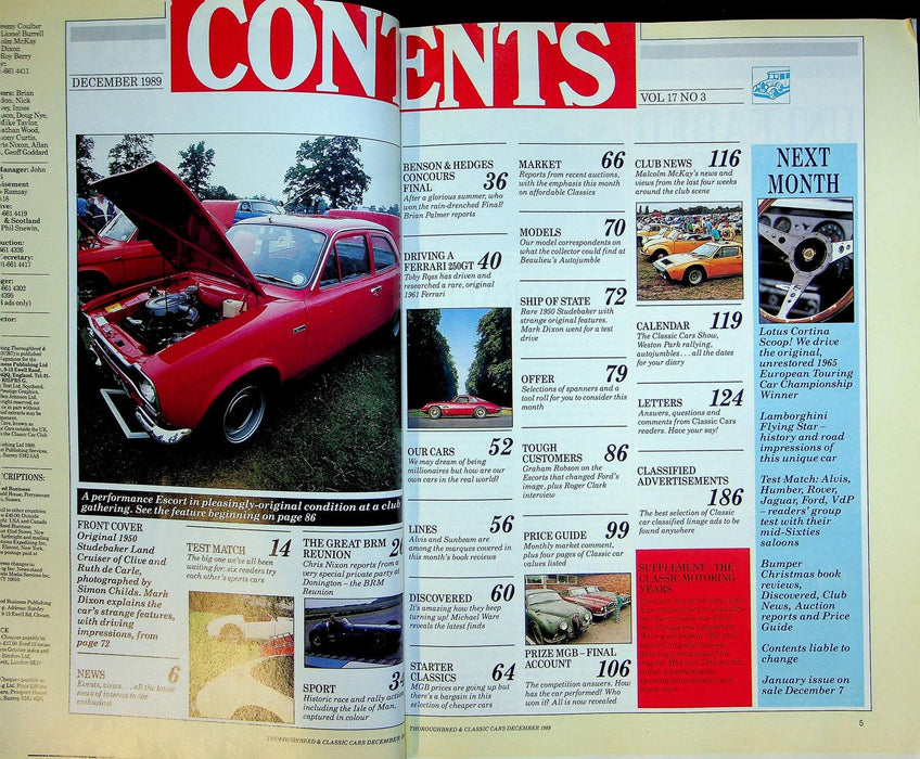 Thoroughbred & Classic Cars Magazine December 1989 Vol 17 No 3 Classic Motoring