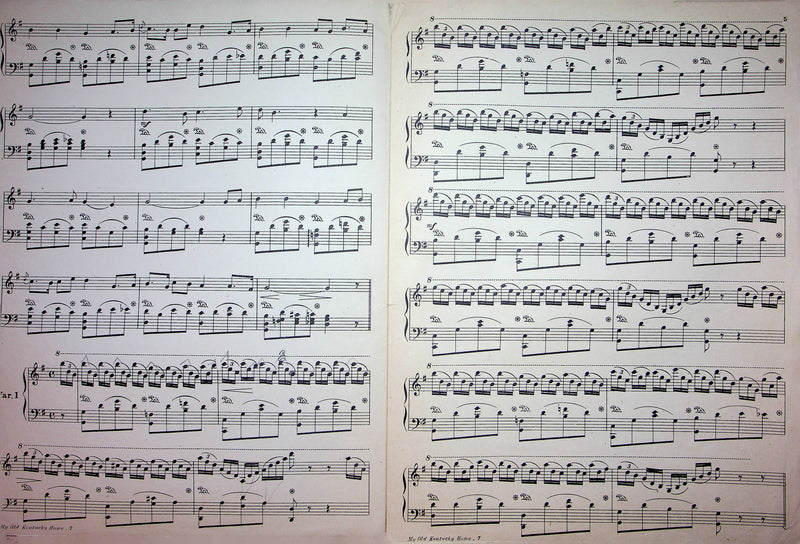 My Old Kentucky Home Vintage Sheet Music Louis A Drumheller Op 62 Piano 1902 3