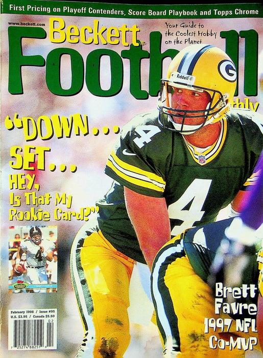 Beckett Football Magazine February 1998 # 95 Brett Favre Packers Barry Sanders 1