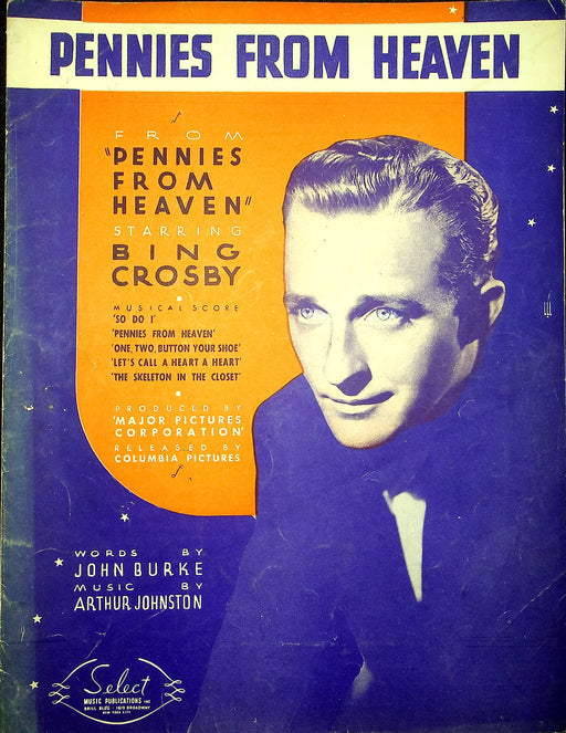 Vintage Sheet Music Pennies From Heaven Bing Crosby 1936 Burke Johnston Piano 1