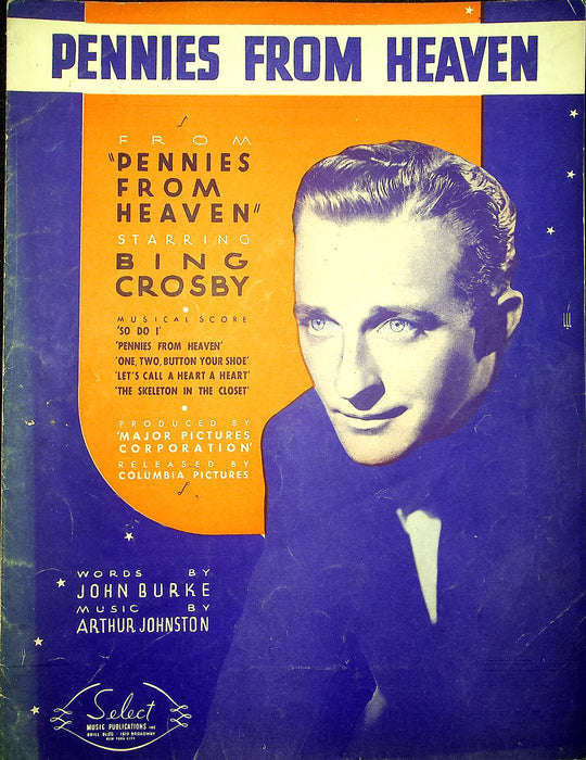 Vintage Sheet Music Pennies From Heaven Bing Crosby 1936 Burke Johnsto —  HKResale