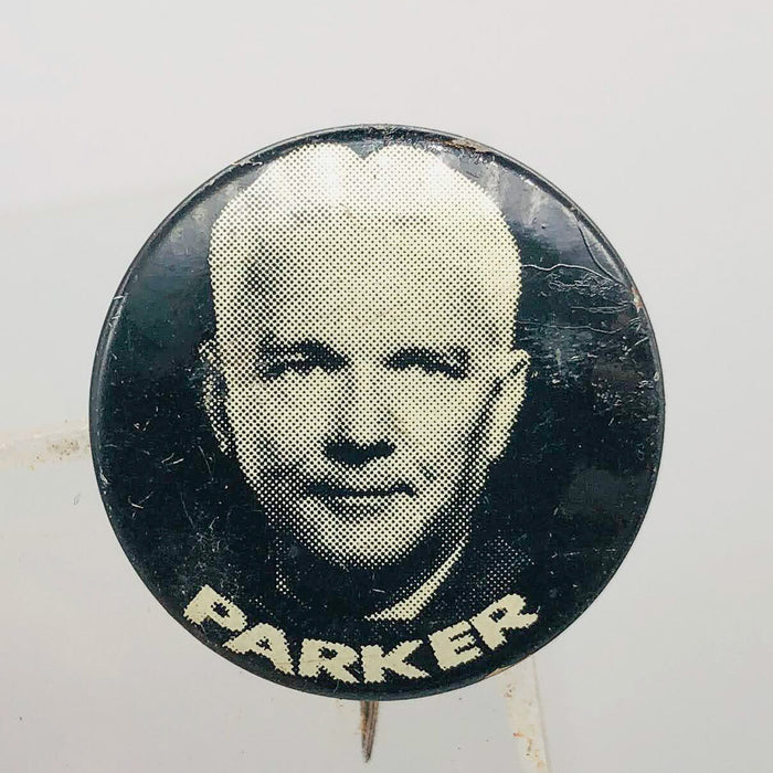 Parker Political Campaign Button Pin .875" Lithographers Union Label Vintage 1