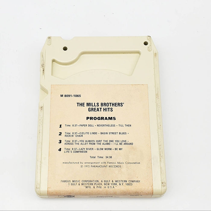 The Mills Brothers Great Hits 8-Track Tape Album Paramount Records 1972