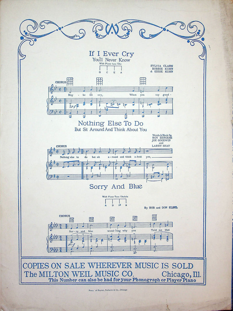 Sheet Music Sentimental Rose Joe Christy of Christy and MacDonald 1926 Piano 3