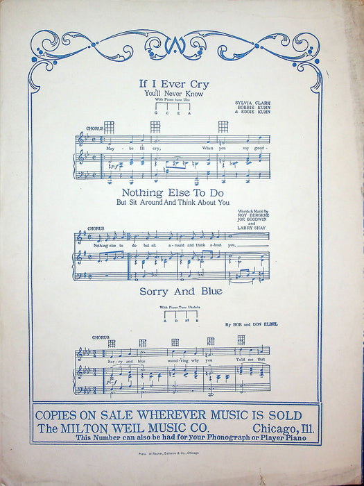 Sheet Music Sentimental Rose Joe Christy of Christy and MacDonald 1926 Piano 3