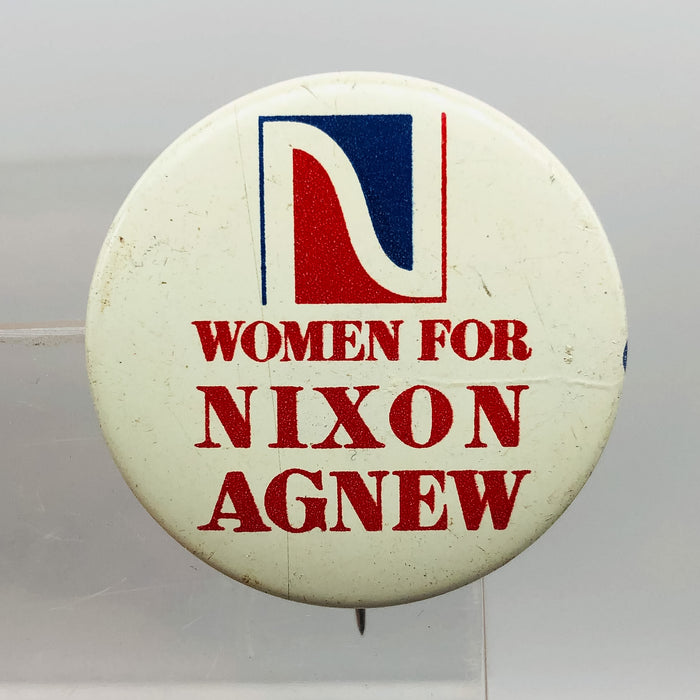 Women For Nixon Agnew Button Pinback 1-1/8" Pat Hitt Presidential Campaign 1